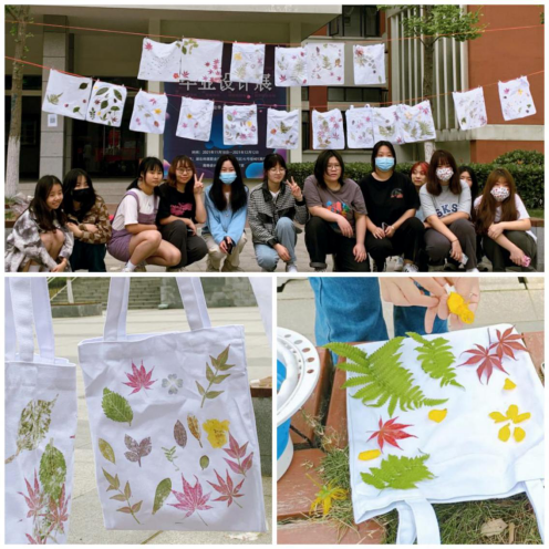 把自然袋回家传媒艺术学院开展植物拓染活动
